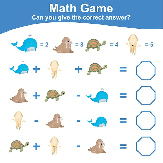 Jogo de matemática para crianças Conte e escreva a resposta Planilha de matemática educacional para imprimir