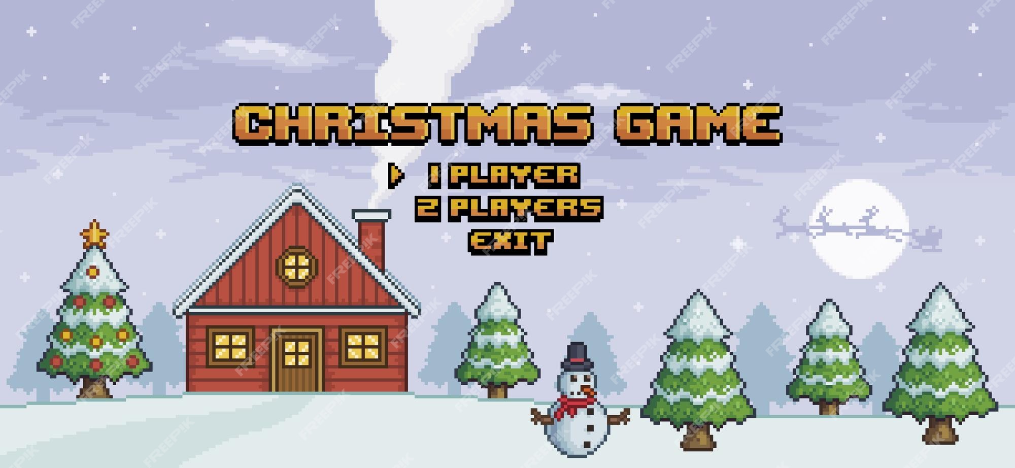 ícone De Ilustração Da árvore De Natal Simples De 8 Bits Pixel Art