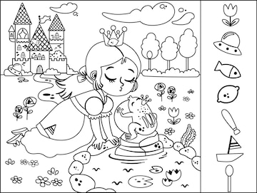 HP para Imprimir - Desenho para colorir do jogo de objetos escondidos de  livros