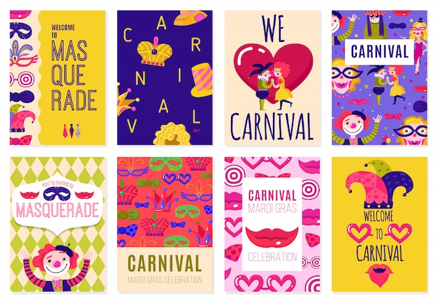 Vetor jogo de oito carnaval posters