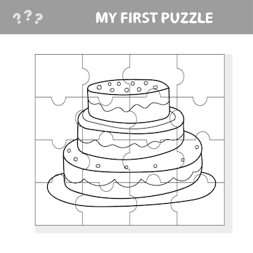 Jogo de papel educativo para crianças, bolo doce, meu primeiro jogo de  quebra-cabeça para crianças