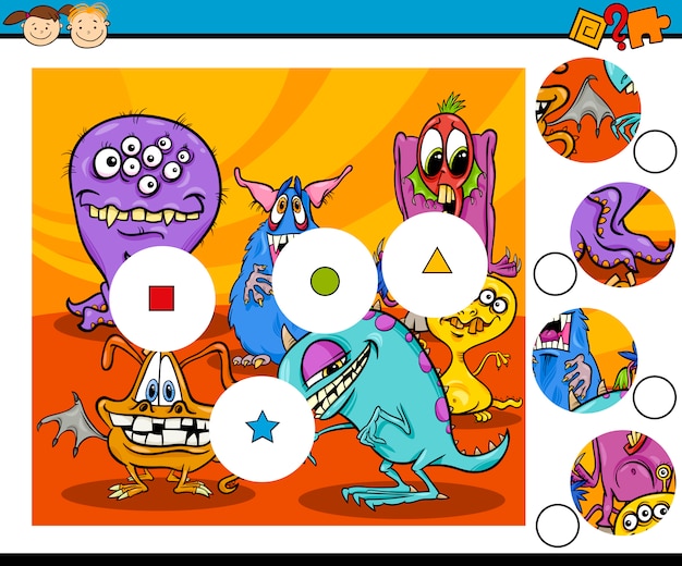 Jogo de peças de desenhos animados