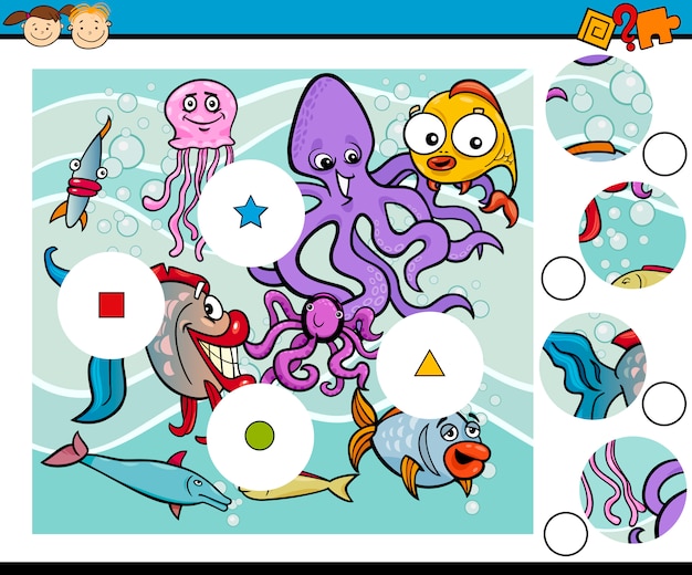 Jogo de peças de desenhos animados