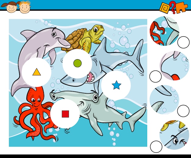 Jogo de peças de desenhos animados