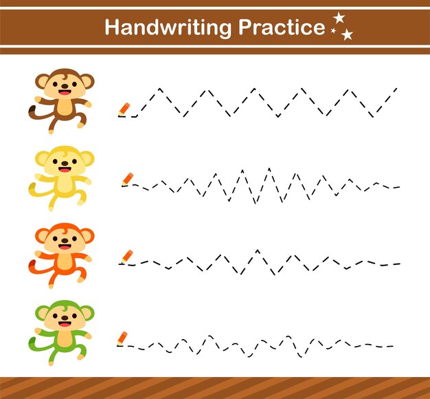 Jogos de prática de escrita à mão adequados para pré-escola página  educacional para crianças