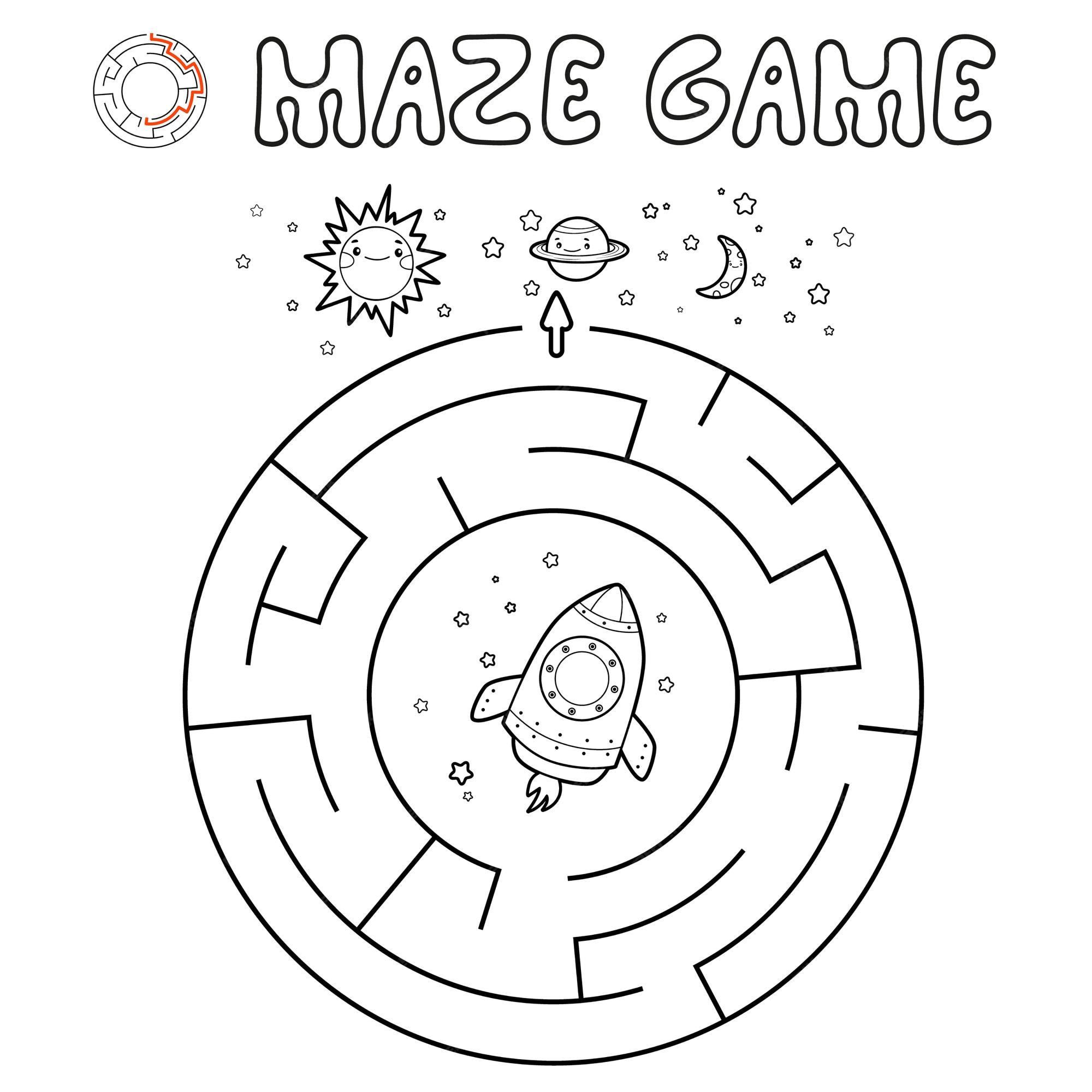 Jogos de labirinto online para crianças: Foguete