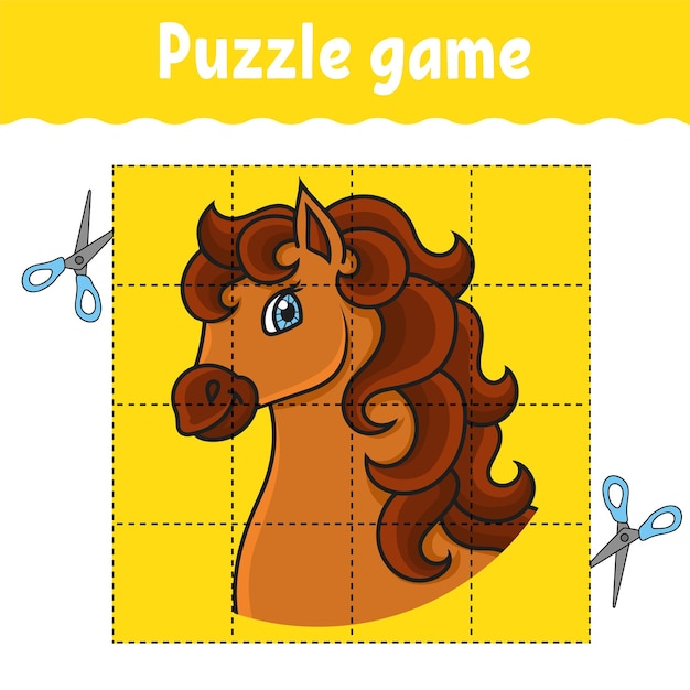 Jogo de puzzle para crianças cavalo animal 1