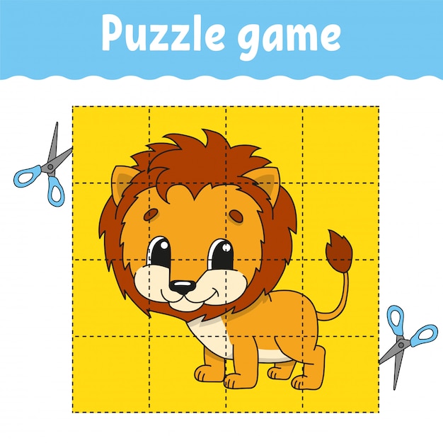 Jogo De Quebra-cabeças Vetorial Para Crianças. Puzzle Com Lobo. Jogo De  Quebra-cabeça Para Criança. Ilustração do Vetor - Ilustração de corte,  colagem: 235709781