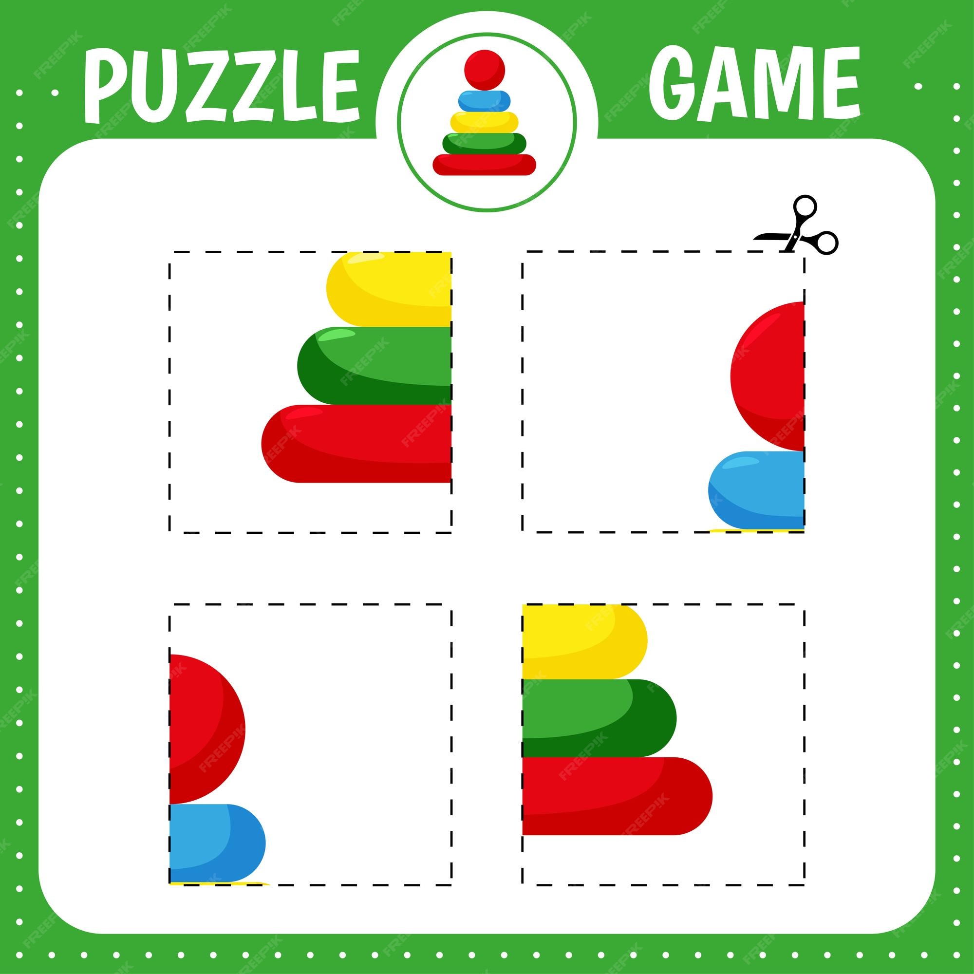 jogo de puzzle para educação infantil. planilha de desenvolvimento