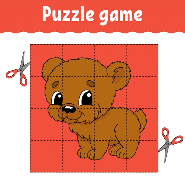 use o quebra-cabeça e restaure a imagem. jogo de papel para crianças. o  nível fácil 4559983 Vetor no Vecteezy