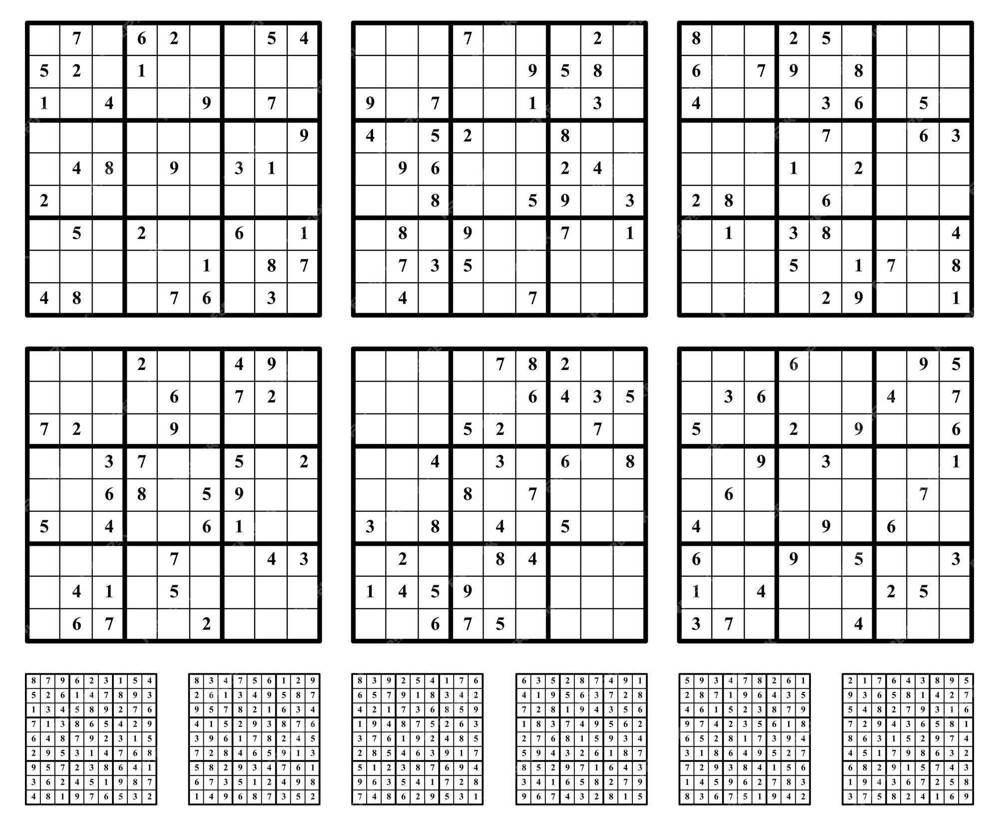 sudoku jogos conjunto com respostas médio dificuldade. 30765528 Vetor no  Vecteezy