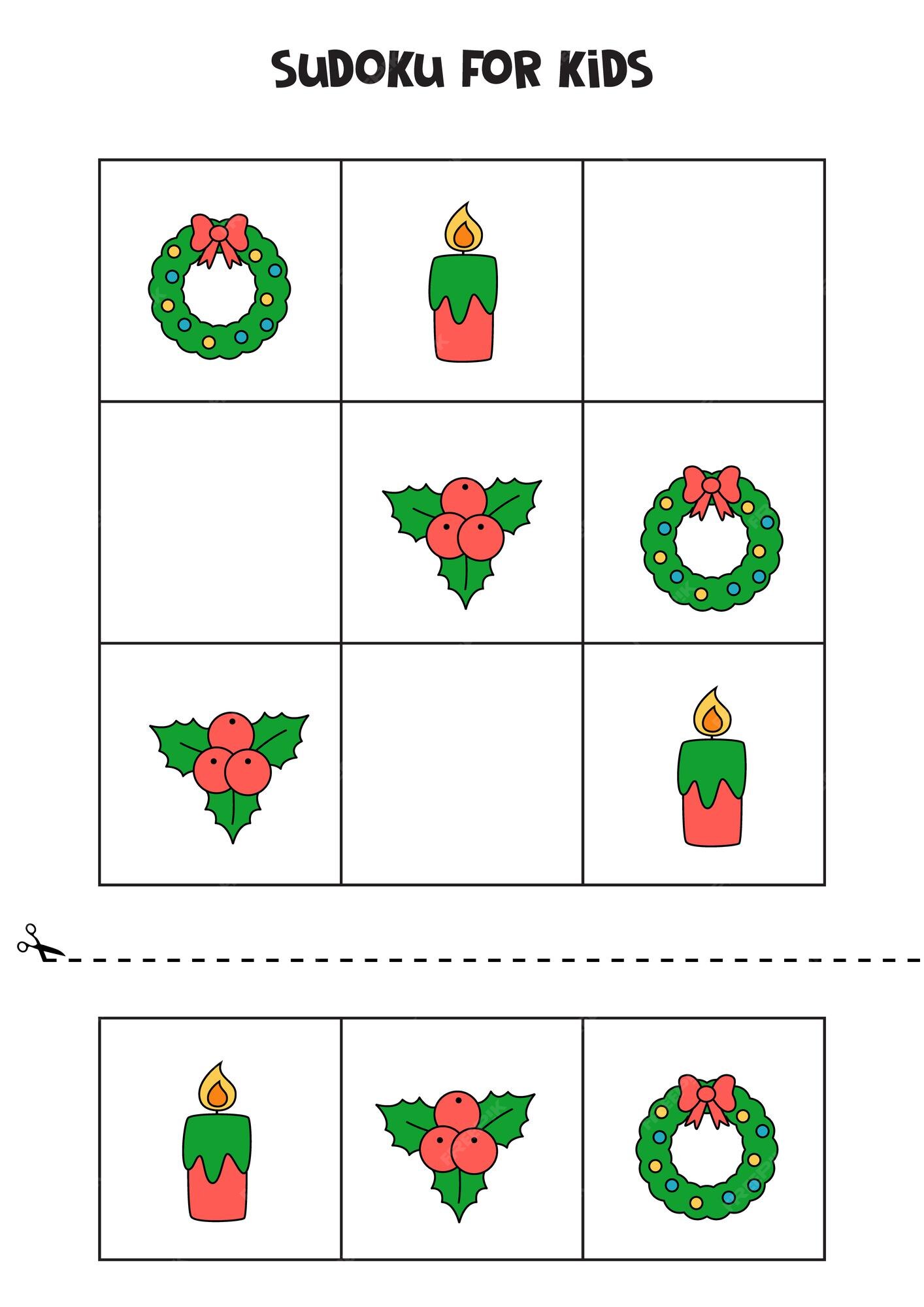 Jogo De Sudoku Para Crianças Com Enfeites De árvore De Natal Labirinto  Lógico Infantil Modelo para download gratuito no Pngtree