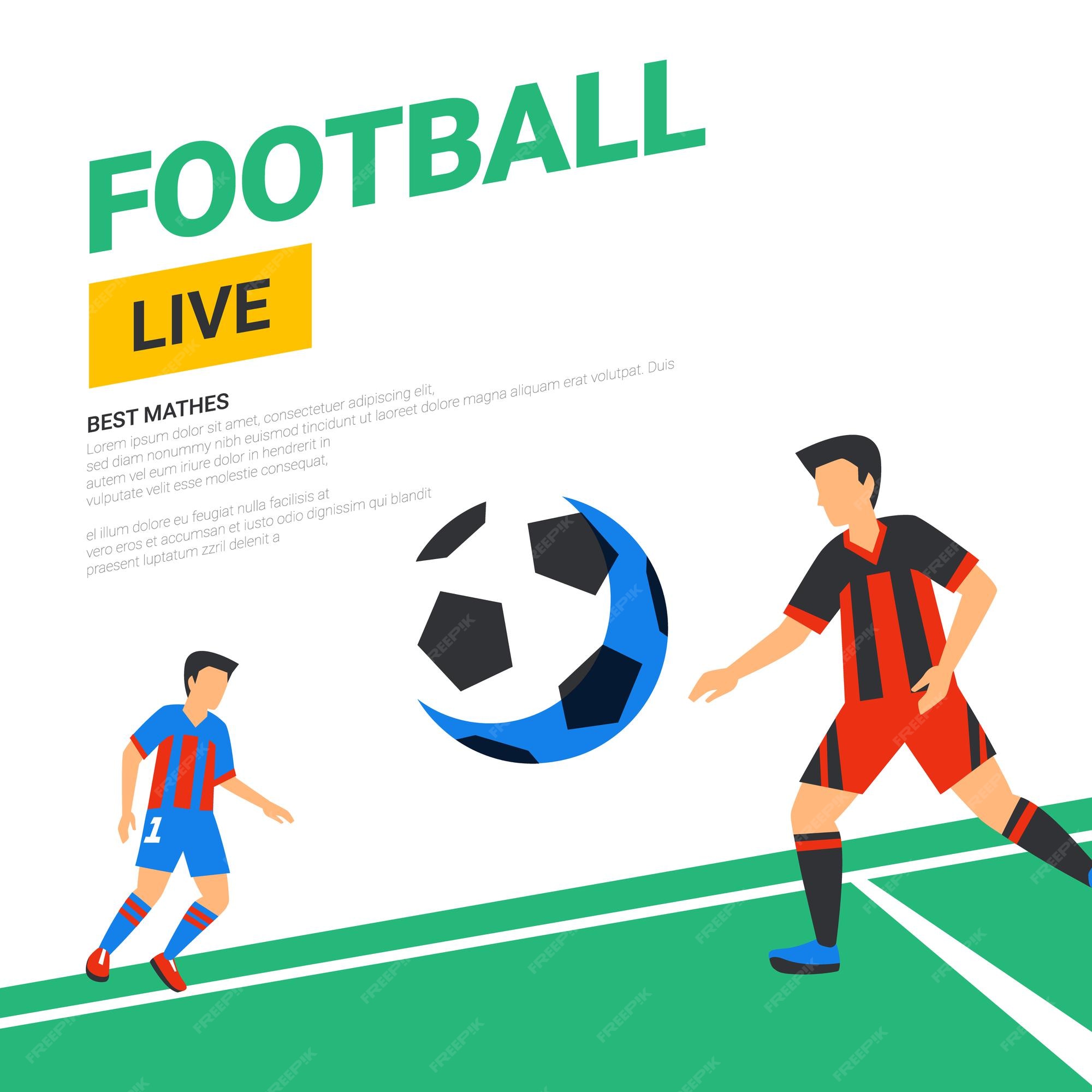 futebol ao vivo futebol streaming de esporte azul e vermelho baixe e compre  agora modelo de cartão de widget da web 18000192 Vetor no Vecteezy