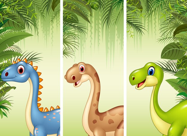 Jogo, de, três, dinossauros