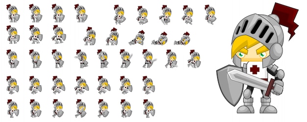 Vetor jogo dos cavaleiros sprites