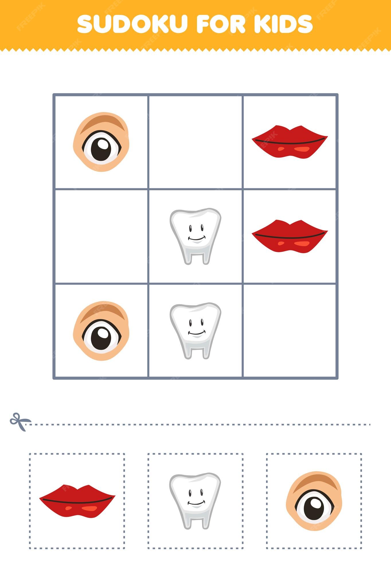 Jogo de educação para crianças sudoku fácil para crianças com folha de  trabalho animal para impressão de leão de chita de desenho animado bonito