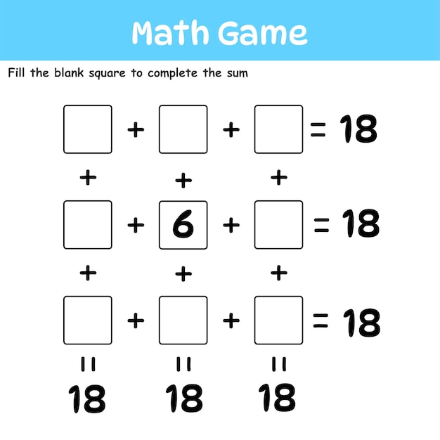 Jogo educativo de matemática lógica para crianças atividades divertidas  para as crianças brincarem e aprenderem