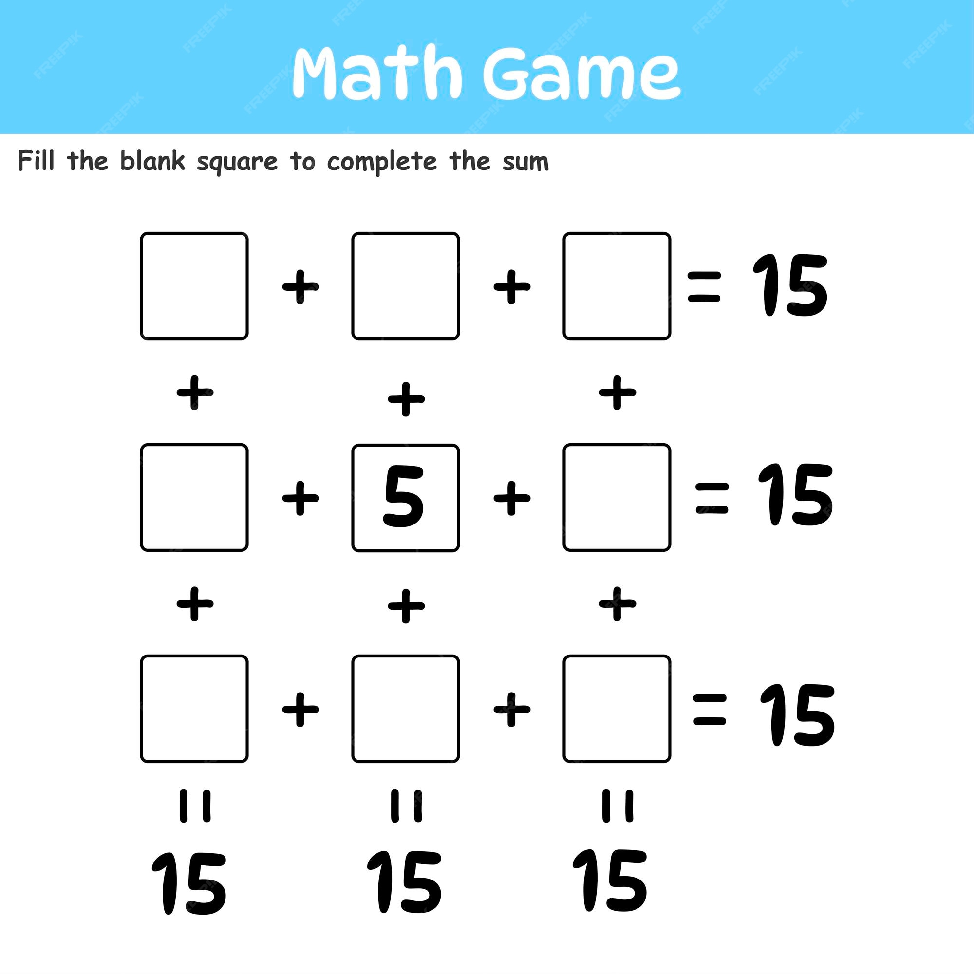 ilustração vetorial. Jogo de lógica matemática para crianças em