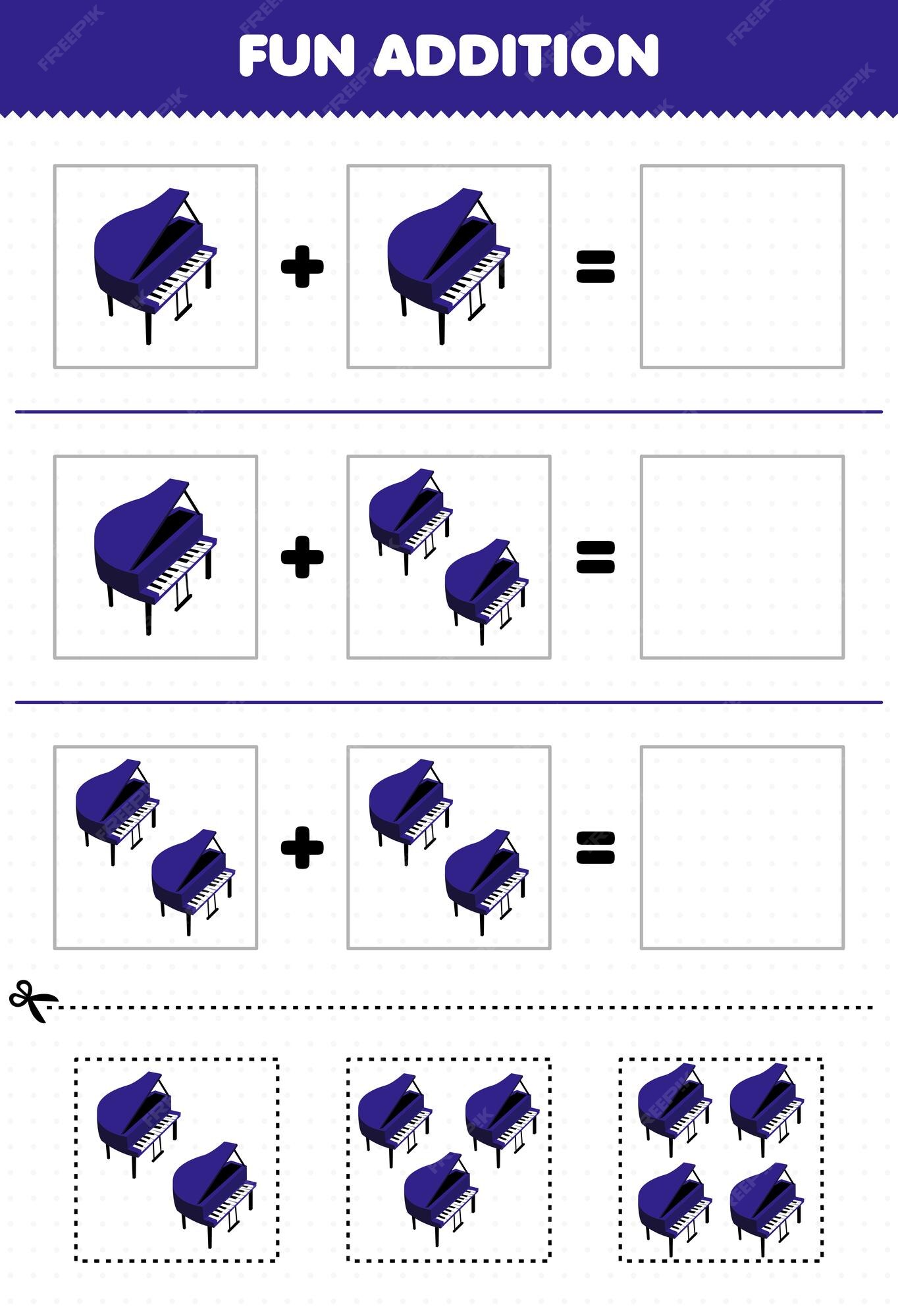 jogo educacional para crianças conectar pelo tamanho do piano de  instrumento de música dos desenhos animados e planilha imprimível do  teclado 9990193 Vetor no Vecteezy