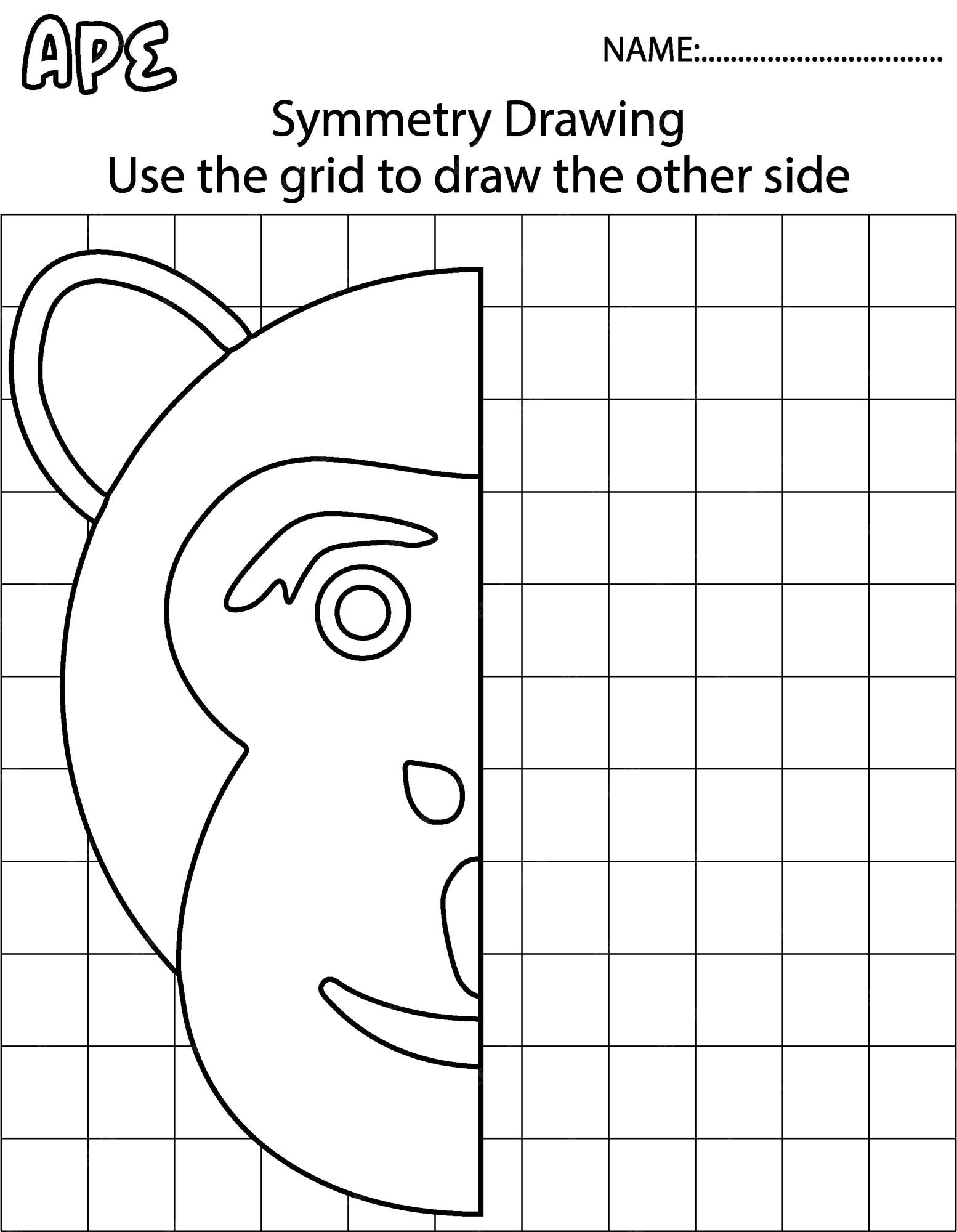 Jogo de desenho infantil com uma amostra do macaco. estilo de desenho  animado. ilustração vetorial.
