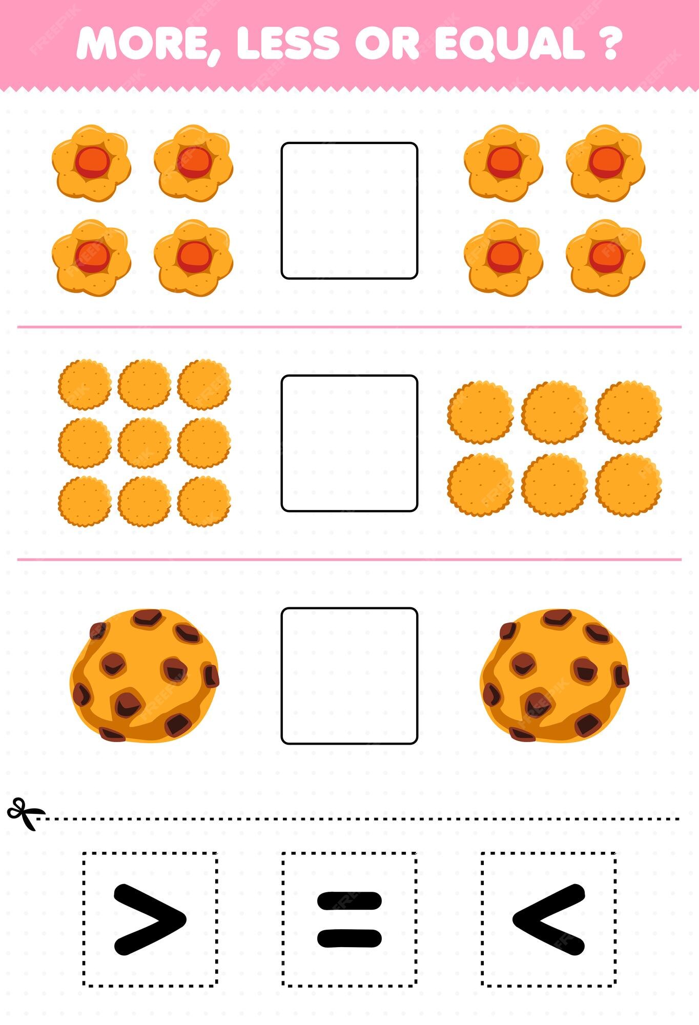 Jogo educativo para crianças cortado e colado com bolo de comida de desenho  animado