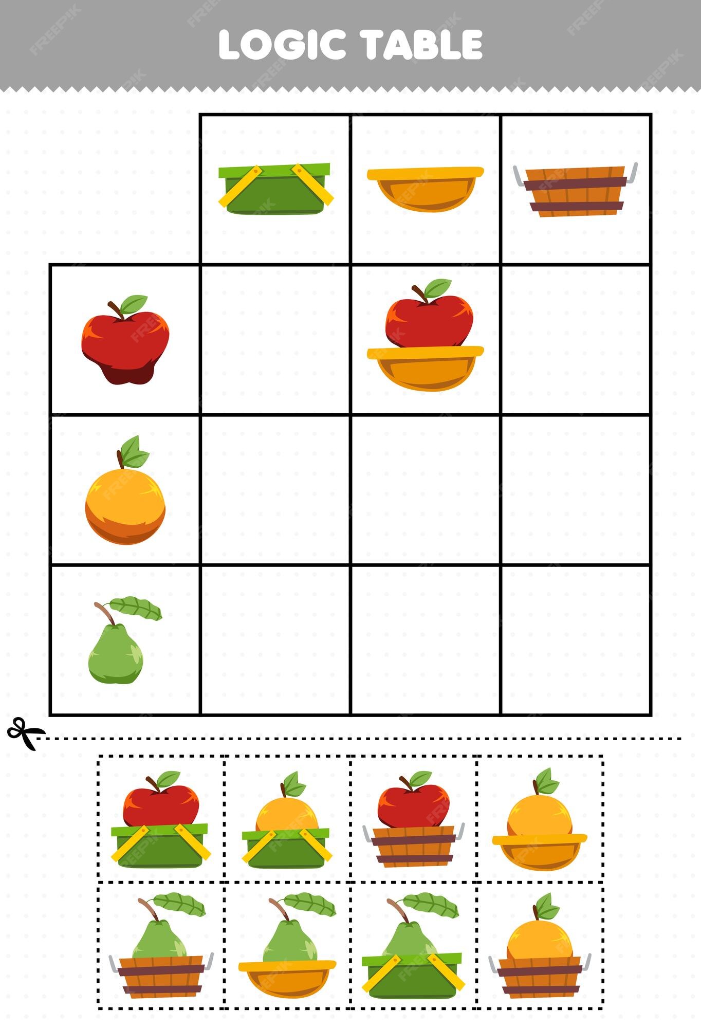 Jogos Educacionais Para a Lógica Infantil. Gráfico Com Números E