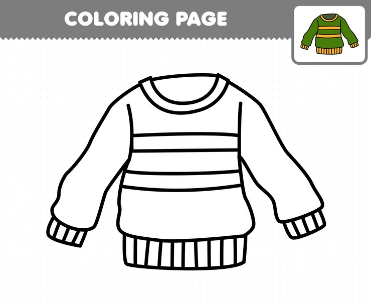 Jogo educativo para crianças para colorir folha de trabalho para impressão de roupas vestíveis de desenhos animados