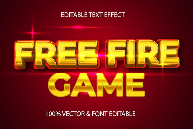 Jogo free fire premium 3d vetorial efeito de texto totalmente editável de alta qualidade