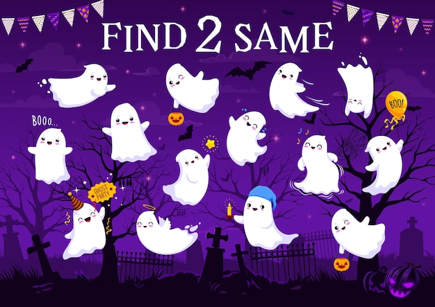 Encontre Dois Fantasmas De Halloween Idênticos PNG , Jogo