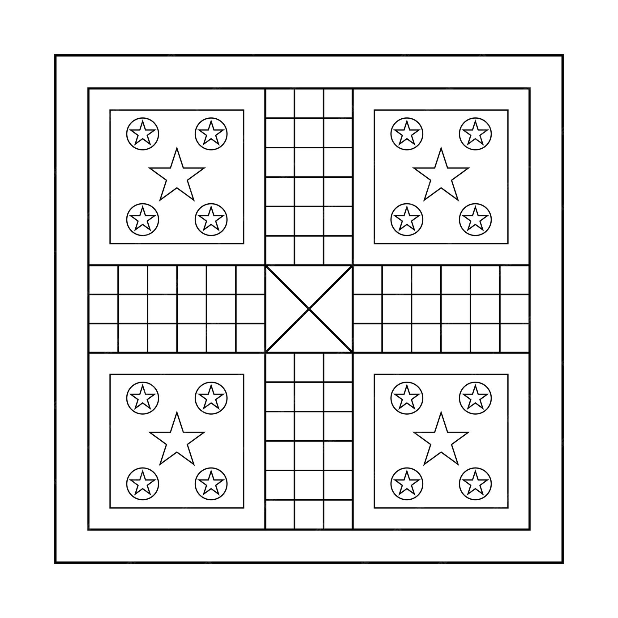 Vetores de Ludo Jogo De Tabuleiro Para Impressão Com Ilustração