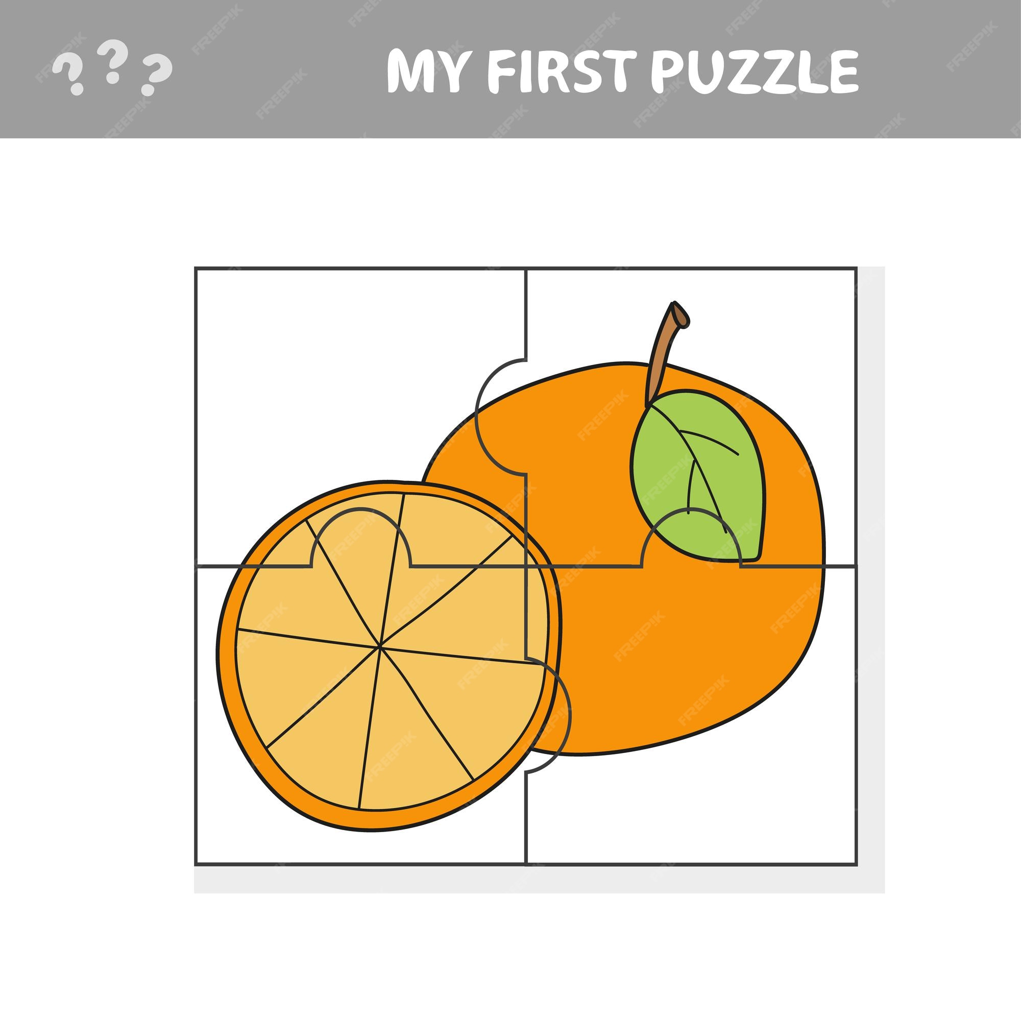 Jogo para crianças, aplicativo infantil simples com laranja doce, meu  primeiro quebra-cabeça