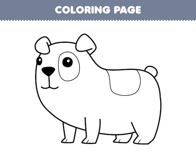 Vetor jogo para crianças página de coloração de lindo porquinho-da-índia linha de arte impressível folha de trabalho de animais de estimação