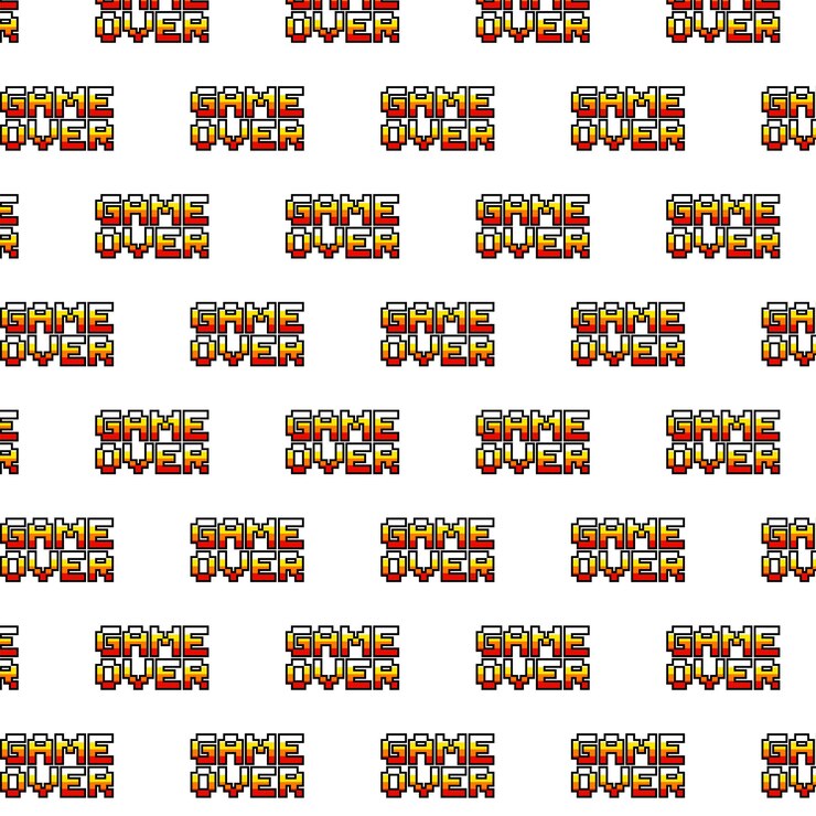 Vetor jogo sobre pixel art para padrão colorido de design de jogos em fundo branco