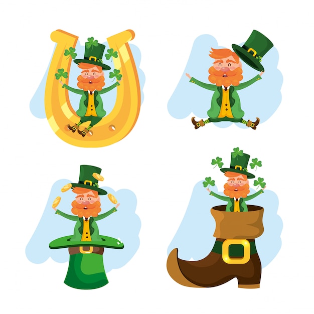 Jogo, st, patrick, homem, com, botina, e, ferradura