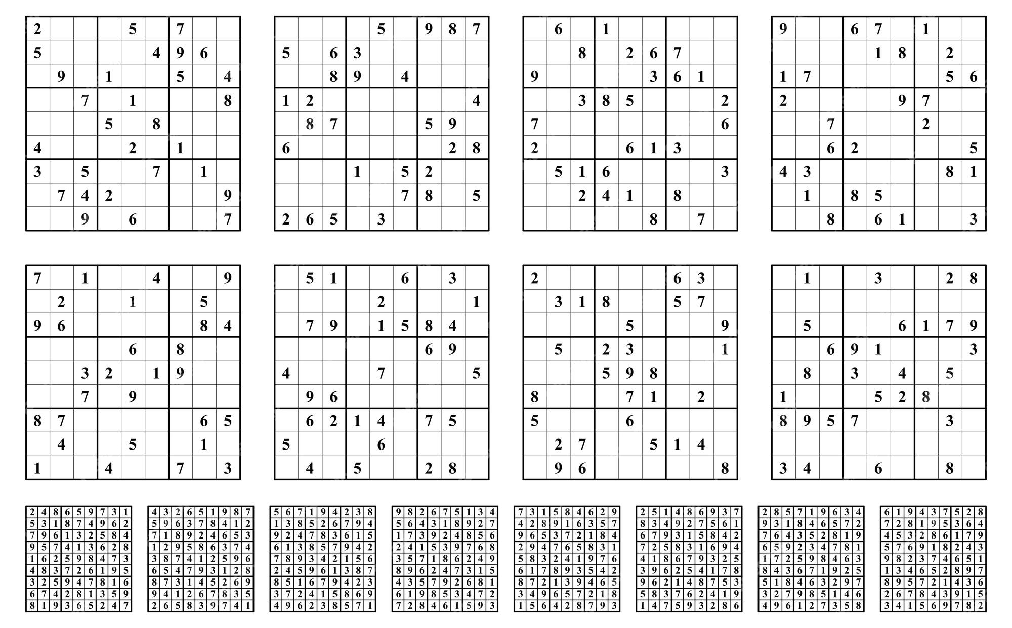 Sudoku com a resposta jogo de quebra-cabeça do vetor