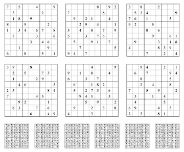 Quatro Jogos Sudoku Com Respostas De Nível Médio. Conjunto 29