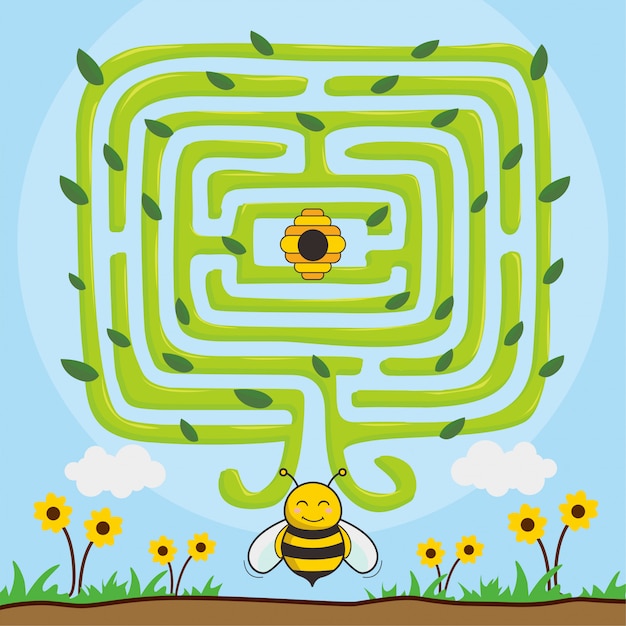 Jogos de bee find honey animals maze tree