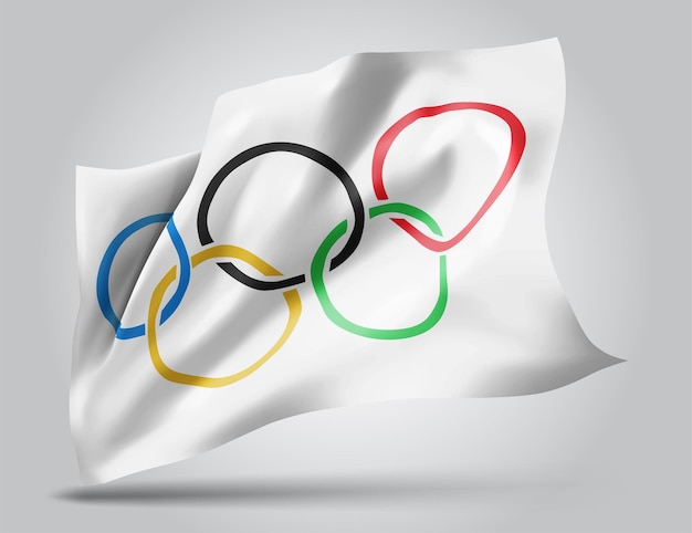 Vetor jogos olímpicos com bandeira 3d isolada no fundo branco