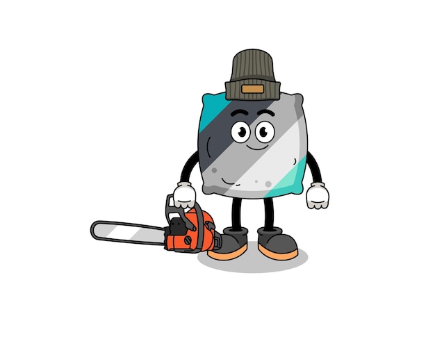 Jogue desenhos animados de ilustração de travesseiro como um lenhador