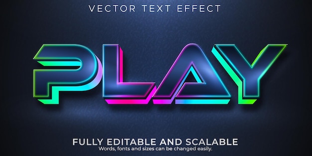 Jogue efeitos de texto editáveis em jogos, estilo de texto rgb e neon