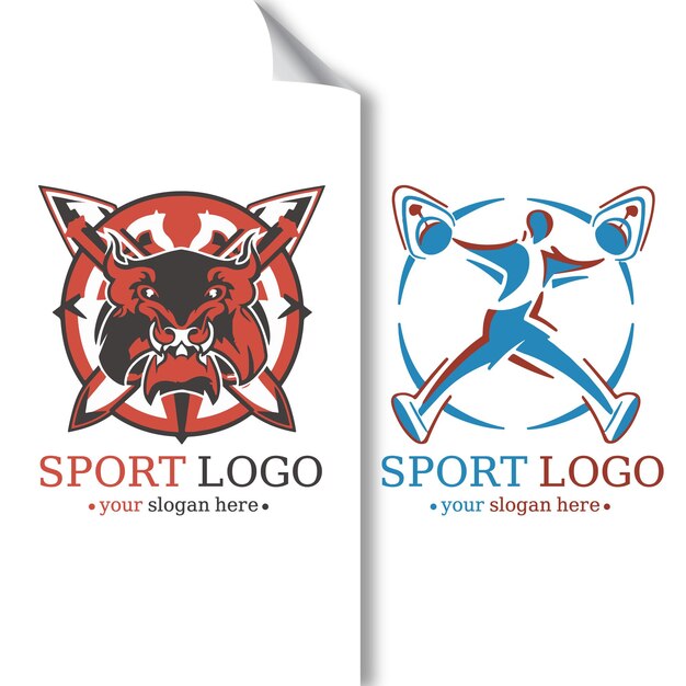 Jogue logotipos de esportes dinâmicos que chamam a atenção