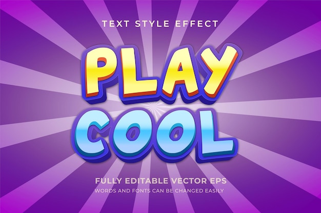 Jogue um efeito de estilo de texto colorido editável legal