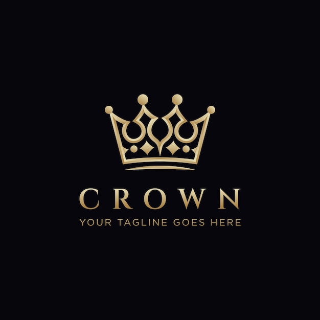Joias do logotipo da coroa isoladas. Gradiente do rei da Coroa Dourada, logotipo de beleza para cuidados com a pele, princesa da coroa