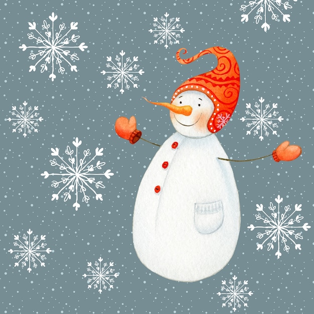 Jolly snowman hug