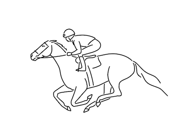 contínua uma linha desenho jovem cavalgando na tela do smartphone. cavalo  de corrida com jóquei. esporte equestre. jóquei montando cavalo pulando.  ilustração gráfica de vetor de desenho de linha única 23659111 Vetor no  Vecteezy