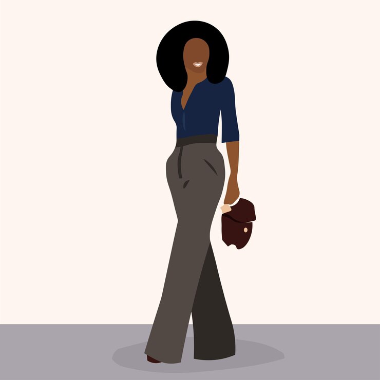 Vetor jovem africana em estilo de arte de linha de terno elegante vetor