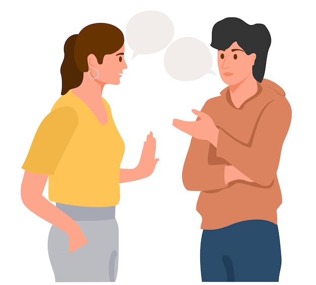 Jovem casal conversando Comunicação positiva de amigos multinacionais Pessoas se comunicando