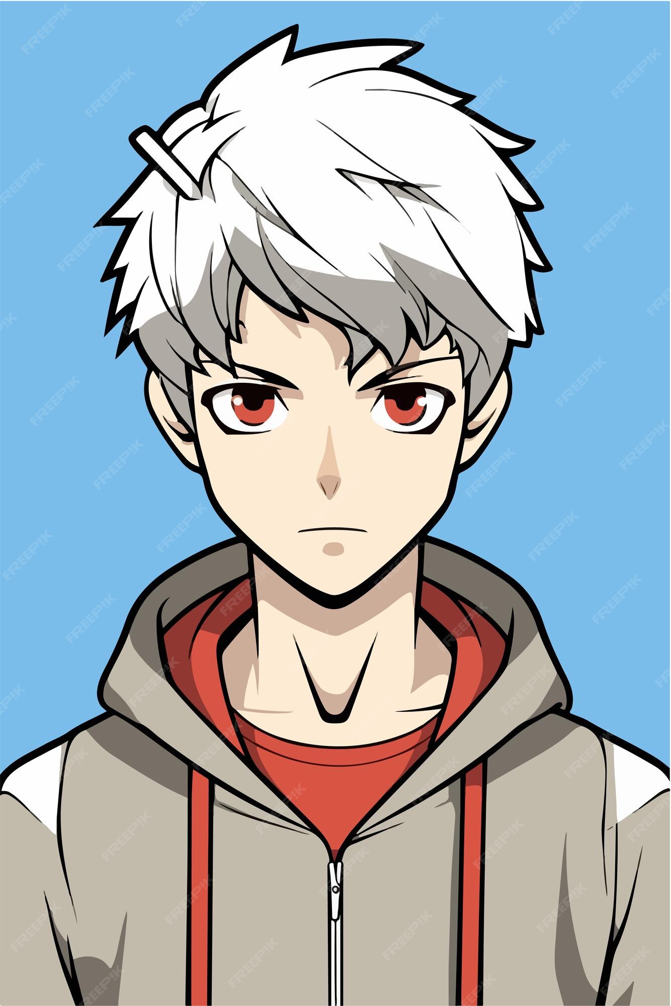 Desenho de ilustração vetorial de personagem de estilo anime jovem manga  anime boy