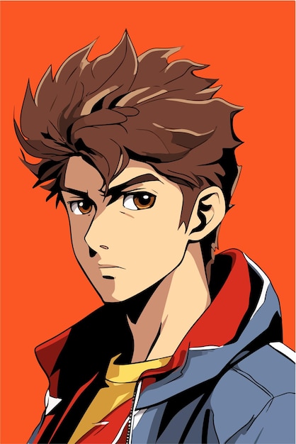 jovem desenho de ilustração vetorial de personagem de estilo anime Manga Anime Boy