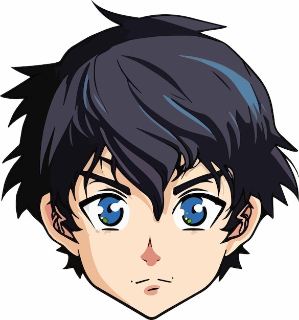 Vetor jovem desenho de ilustração vetorial de personagem de estilo anime manga anime boy